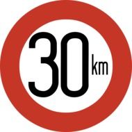 sign speed limit of 30 kilometers