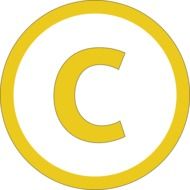 letter c in circle, subway traffic symbol