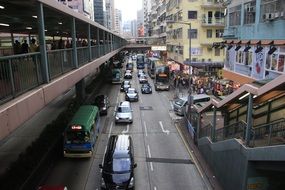 traffic on narrow crowded street