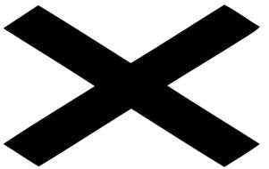 road sign black cross on a white background