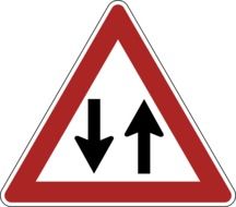 "Two way traffic" sign clipart