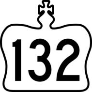 road sign with road number "132"