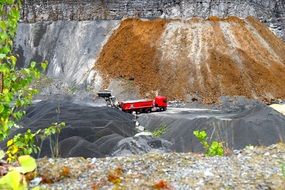 panoramic view of transport in a big quarry