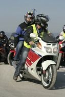 Bikers on a motorcycle