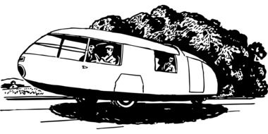 car with three wheels as a black and white graphic image