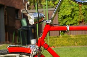 Side view of a red bicycle