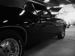 black vintage car