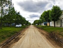 dirt road city street in argentina