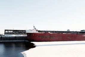 ship container in winter