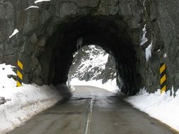 road tunnel in the rock