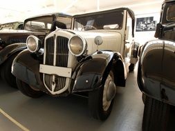 old cars in the parking lot