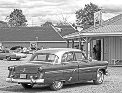 classic old antique car monochrome photo