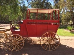 red wagon on a sunny day