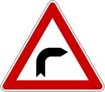 road sign with the correct curve