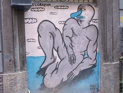 fresco on the wall in oak street