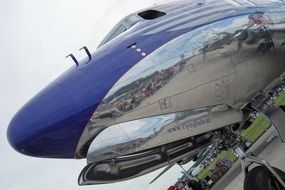 front end of a passenger plane