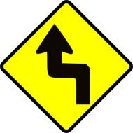 zigzag road sign as an illustration