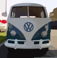 graphic image of a Volkswagen minibus