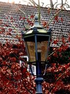 historic street lighting in autumn
