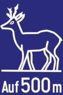 deer as a symbol on the sign for the autobahn