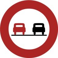 road sign prohibiting overtaking