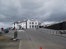 cars on parking at hotel, ireland, golway