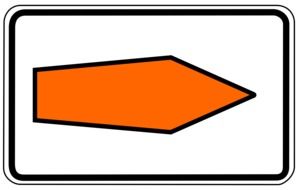 traffic sign with route recommendation