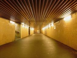 pedestrian tunnel berlin station night subway