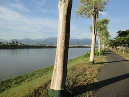 alley along the river