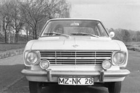 monochrome picture of old vintage car
