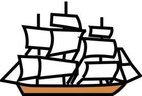 drawing ship with sails