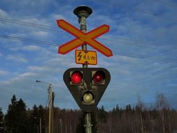 the railway traffic light is red