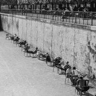 black and white holiday photos of people in france