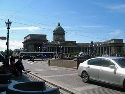 Cathedral of the Mother of God near the road in Russia