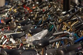 A lot of bicycles