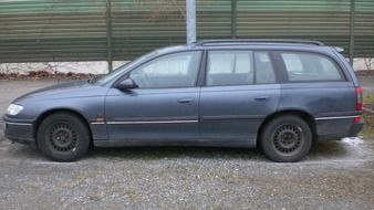 old blue Opel