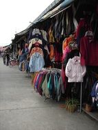 huge bazaar with clothes in Thailand