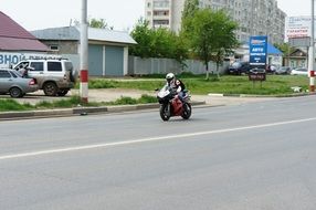 biker on a motorcycle on the road