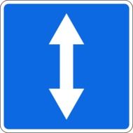 traffic sign with pointing arrow