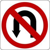 clipart of no turn road sign