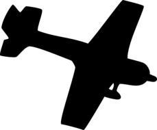 black silhouette of a plane