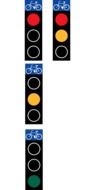 bike traffic lights in various postions, illustration