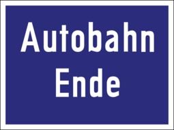 highway end road sign german