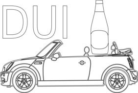 drawing a car with a bottle