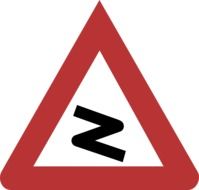 road sign warning of a dangerous road