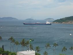 cargo ship by the sea