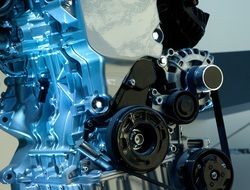 model of car engine closeup