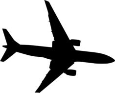 black silhouette airplane drawing