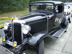 black old veteran car