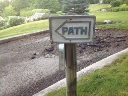 path sign on a road